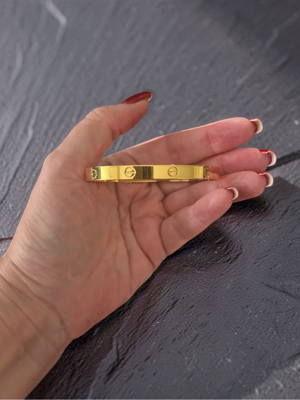 Gold Screw-Detail Bangle Bracelet - Women Jewelry